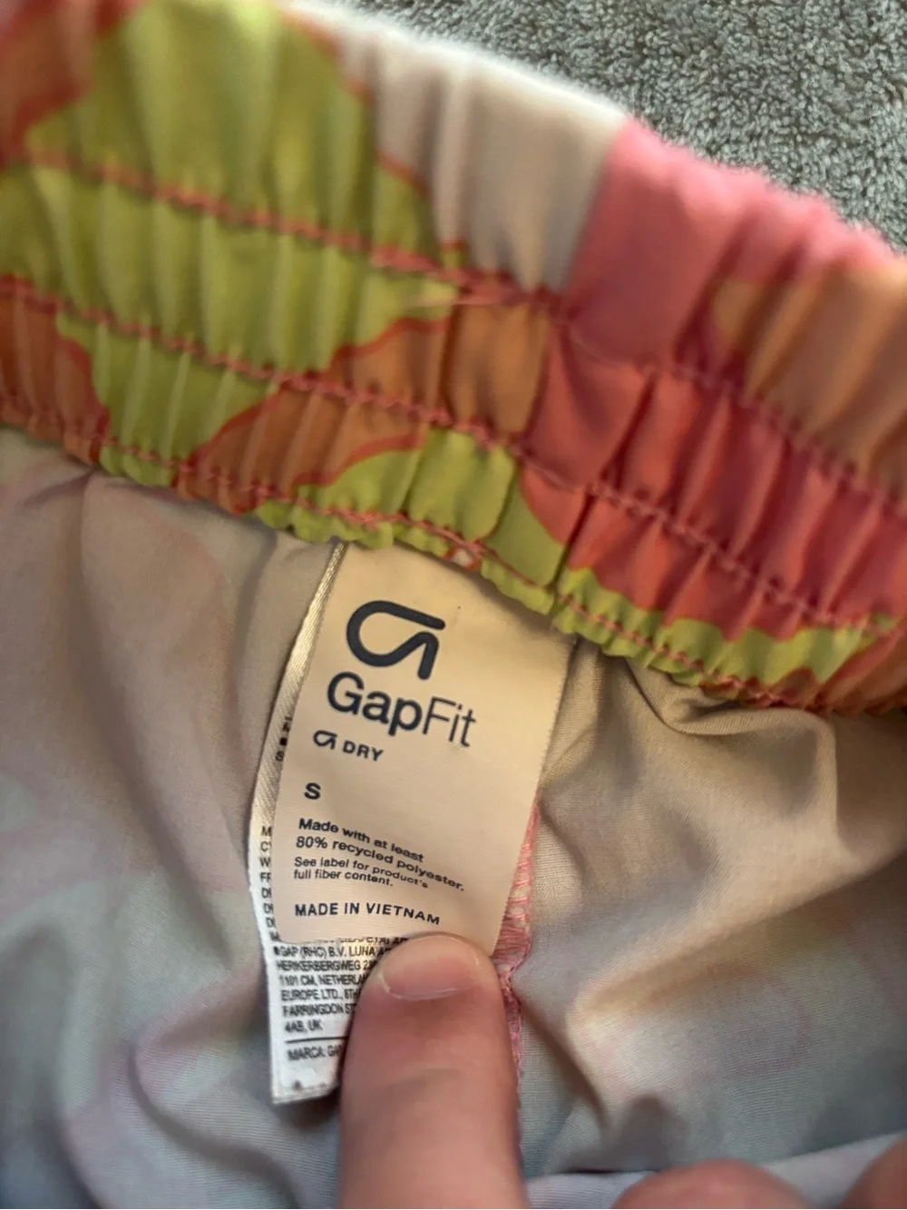 GAP Pink Peach Lime Swirl Girls Athletic Shorts